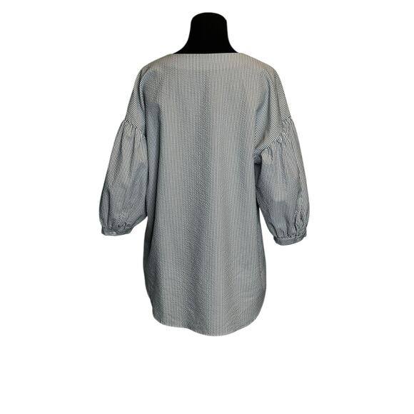 Moussy gray white striped 3/4 sleeves blouse size Free Size - Picture 12 of 16